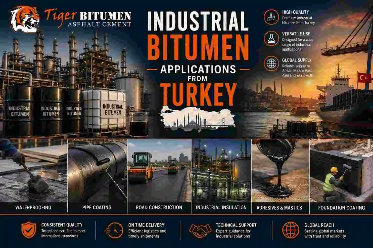 Industrial Bitumen Applications from Turkey
